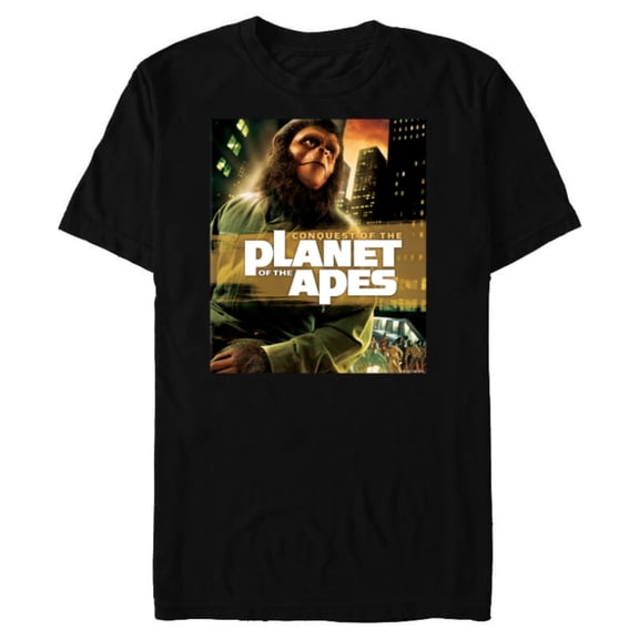 Conquest of the Planet of the Apes 1972 Caesar Movie Poster - Short Sleeve Blended T-Shirt for Adults - Customized-Black