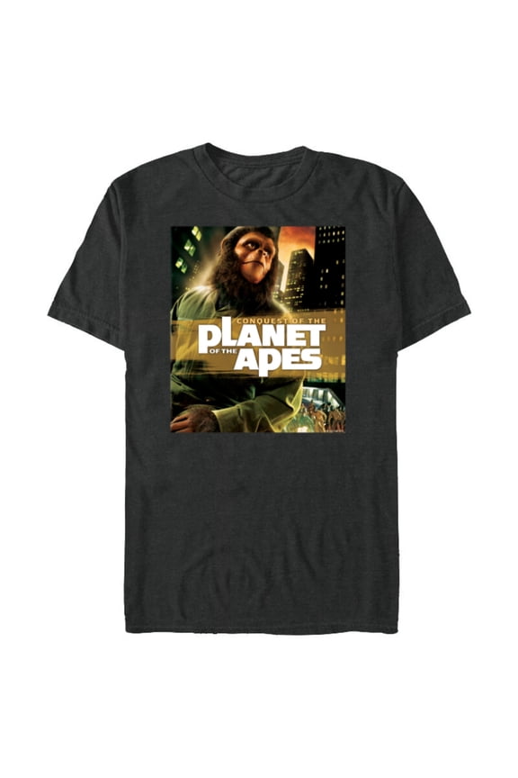 Conquest of the Planet of the Apes 1972 Caesar Movie Poster - Short Sleeve Blended T-Shirt for Adults - Customized-Dark Heather