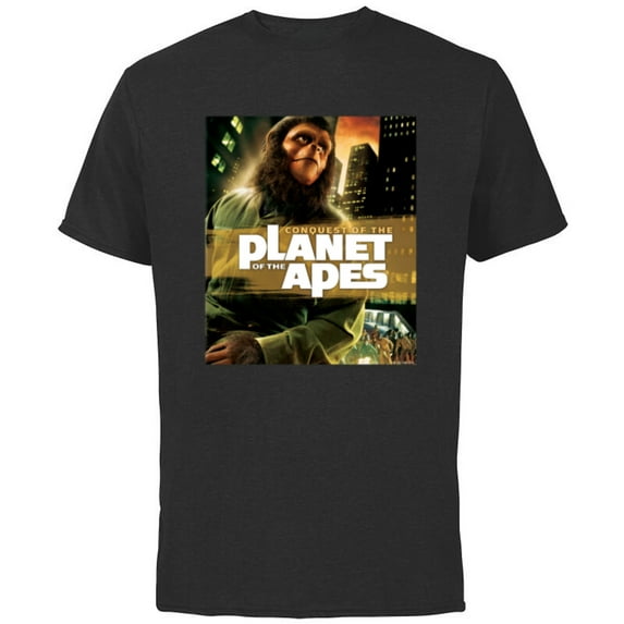 Conquest of the Planet of the Apes 1972 Caesar Movie Poster - Short Sleeve Cotton T-Shirt for Adults - Customized-Black