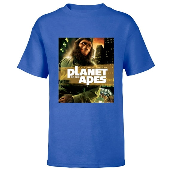 Conquest of the Planet of the Apes 1972 Caesar Movie Poster - Short Sleeve T-Shirt for Kids - Customized-Royal