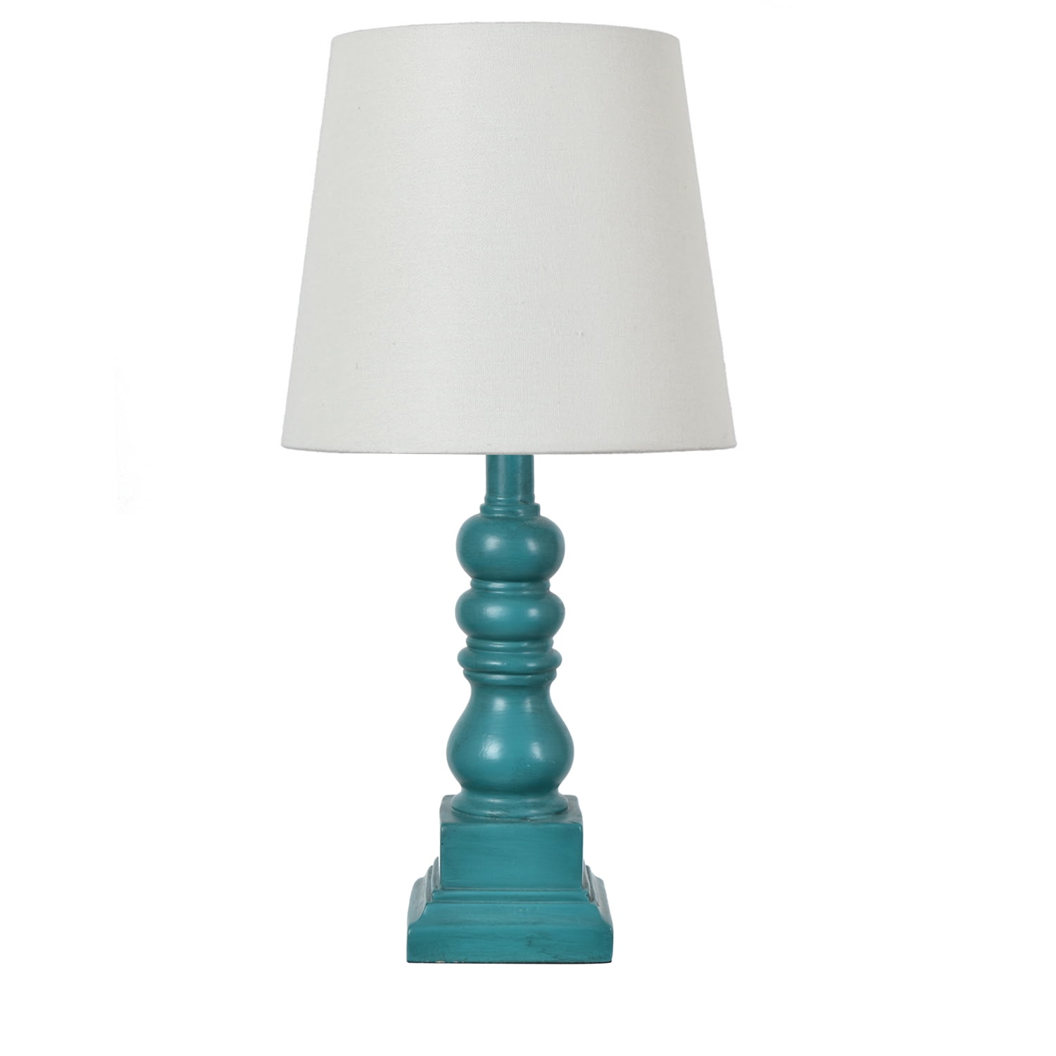 Conrad 18.5" Distressed Blue Resin Table Lamp with Linen Shade