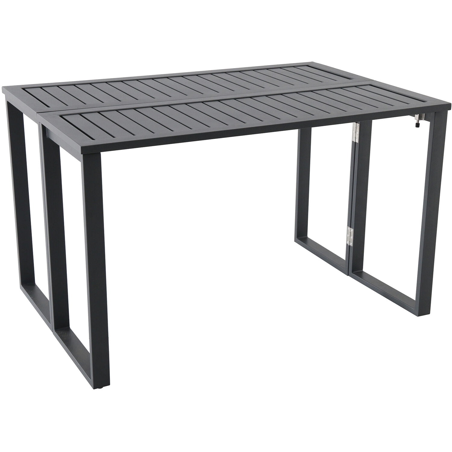 Conrad Gray Aluminum Folding Outdoor Console Dining Table