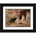 thumbnail image 1 of Conrad Martens 14x11 Black Ornate Wood Framed Double Matted Museum Art Print Titled: Stalagmite Columns at the Southern Entrance of the Burrangalong Cavern, 1 of 5