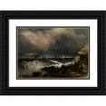 thumbnail image 1 of Conrad Martens 18x14 Black Ornate Wood Framed Double Matted Museum Art Print Titled - View of the Heads, Port Jackson (1853), 1 of 5