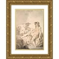 thumbnail image 1 of Conrad Martin Metz 11x14 Gold Ornate Wood Frame and Double Matted Museum Art Print Titled - Pastoral Scene with Two Children and Animals (1793), 1 of 4