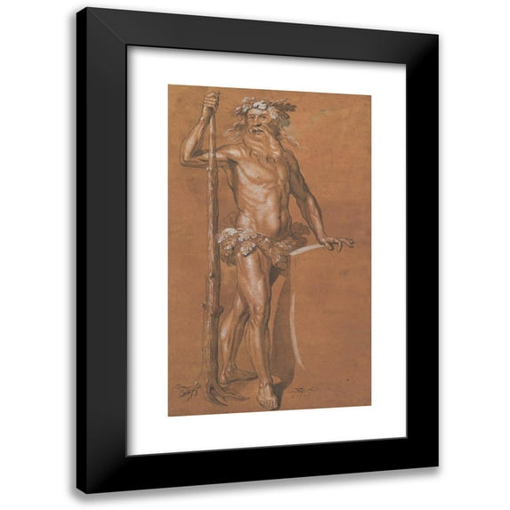 Conrad Meyer 16x24 Black Modern Framed Museum Art Print Titled - The Wild Man (1649)