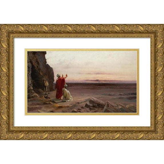 Conrad Peter Schreiber 24x16 Gold Ornate Framed and Double Matted Museum Art Print Titled - Evening Prayer