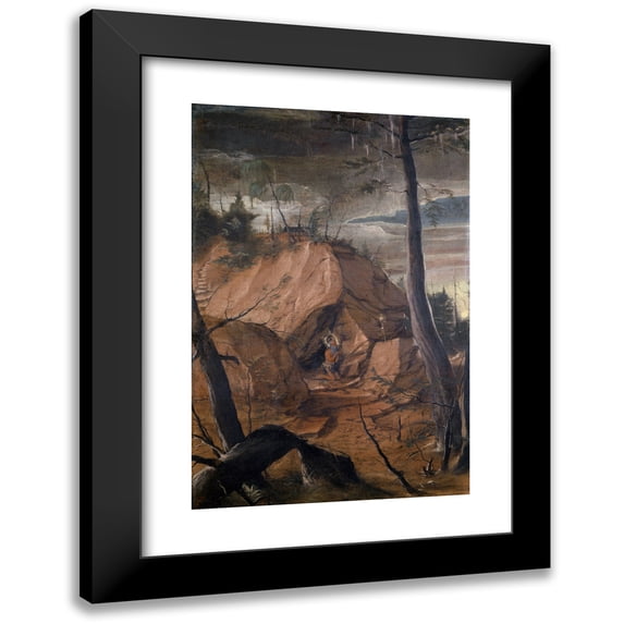 Conrad Schnitt 11x14 Black Modern Framed Museum Art Print Titled - Saint Onuphrius in the Wilderness (1519)