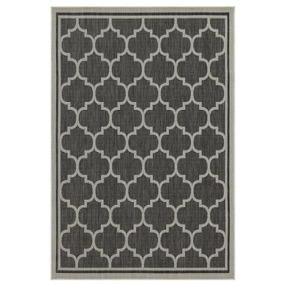 Conrad Trading HAR2005 5x7 5 ft. 3 in. x 7 ft. 3 in. Harmony Indoor & Outdoor Flat Weave Rectangle Area Rug, Anthracite