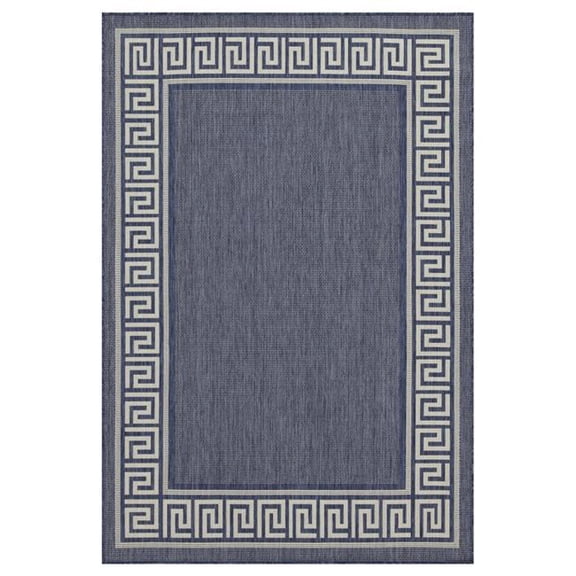 Conrad Trading HAR2001 5x7 5 ft. 3 in. x 7 ft. 3 in. Harmony Indoor & Outdoor Flat Weave Rectangle Area Rug, Blue