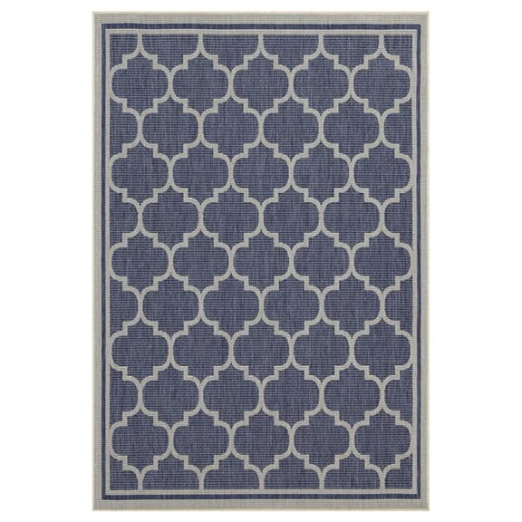 Conrad Trading HAR2004 5x7 5 ft. 3 in. x 7 ft. 3 in. Harmony Indoor & Outdoor Flat Weave Rectangle Area Rug, Blue