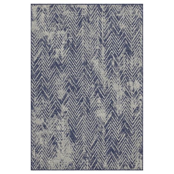 Conrad Trading HAR2010 5x7 5 ft. 3 in. x 7 ft. 3 in. Harmony Indoor & Outdoor Flat Weave Rectangle Area Rug, Blue