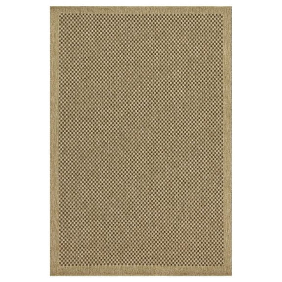 Conrad Trading NTL1005 5x7 5 ft. 3 in. x 7 ft. 3 in. Natural Living Jute Indoor & Outdoor Flat Weave Rectangle Area Rug - Mocha, Natural & Light Brown
