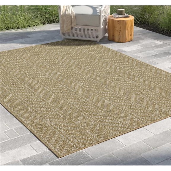 Conrad Trading NTL1014 8x10 7 ft. 10 in. x 10 ft. 3 in. Indoor & Outdoor Flat Weave Rectangle Area Rug Natural White Polyester Polypropylene, White