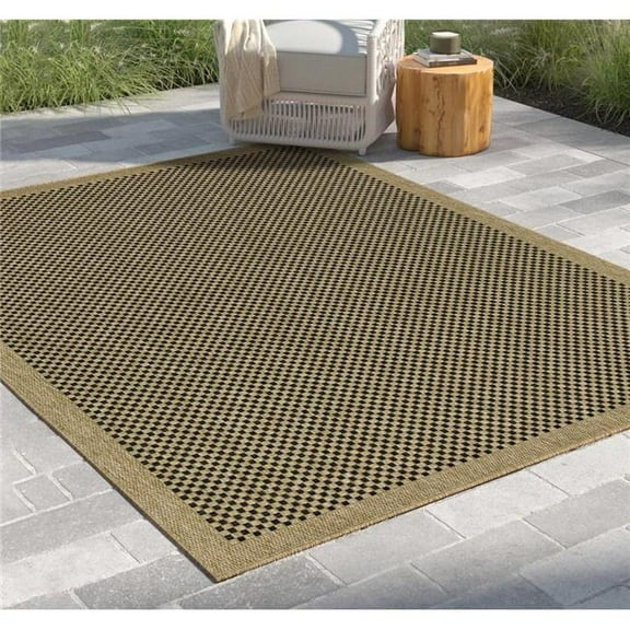 Conrad Trading NTL1003 8x10 7 ft. 10 in. x 10 ft. 3 in. Natural Living Jute Indoor & Outdoor Flat Weave Rectangle Area Rug, Black