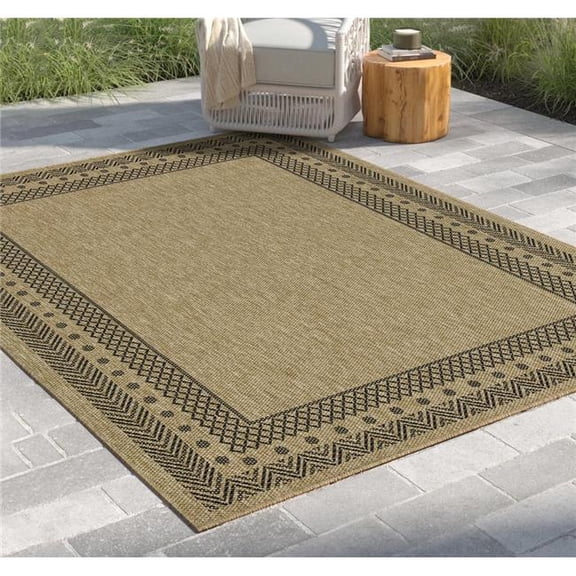 Conrad Trading NTL1006 8x10 7 ft. 10 in. x 10 ft. 3 in. Natural Living Jute Indoor & Outdoor Flat Weave Rectangle Area Rug, Black