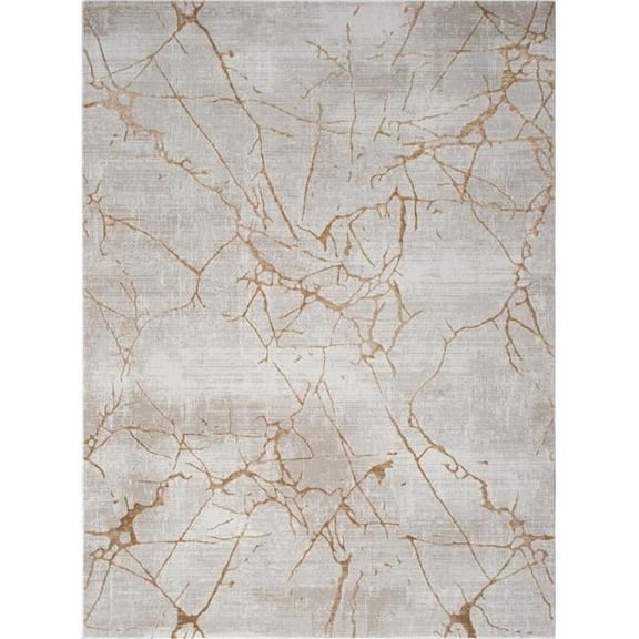 Conrad Trading CNC6004 5x7 5 ft. 3 in. x 7 ft. 3 in. Concepts Abstract Machine Made Rectangle Rug, Beige