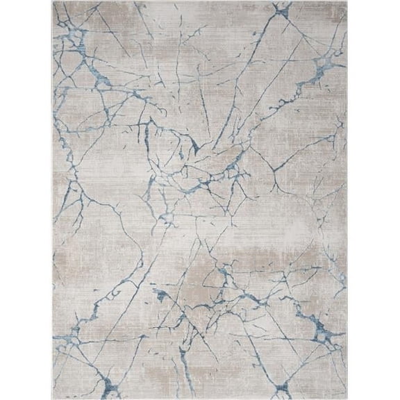Conrad Trading CNC6005 5x7 5 ft. 3 in. x 7 ft. 3 in. Concepts Abstract Machine Made Rectangle Rug, Beige