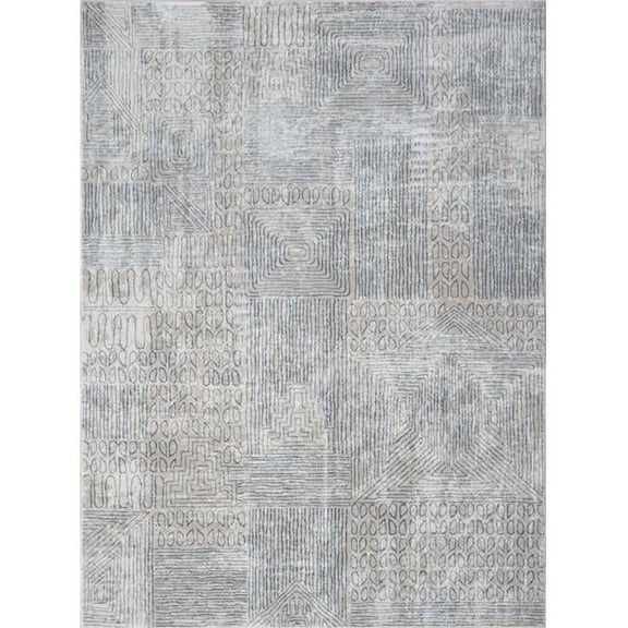 Conrad Trading CNC6009 5x7 5 ft. 3 in. x 7 ft. 3 in. Concepts Abstract Machine Made Rectangle Rug, Blue