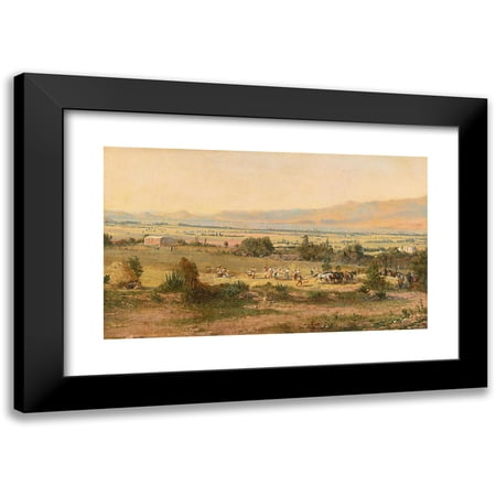 Conrad Wise Chapman 14x10 Black Modern Framed Museum Art Print Titled - Landscape of the Valley of Mexico with Lake Texcoco