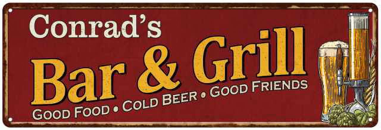 Conrad's Bar and Grill Red Man Cave Decor 8x24 Sign 108240054262 ...
