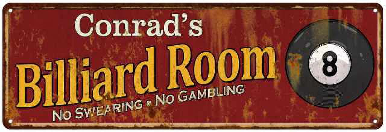 Conrad's Billiard Room Red Sign Game Room Pool 6x18 106180008258 ...