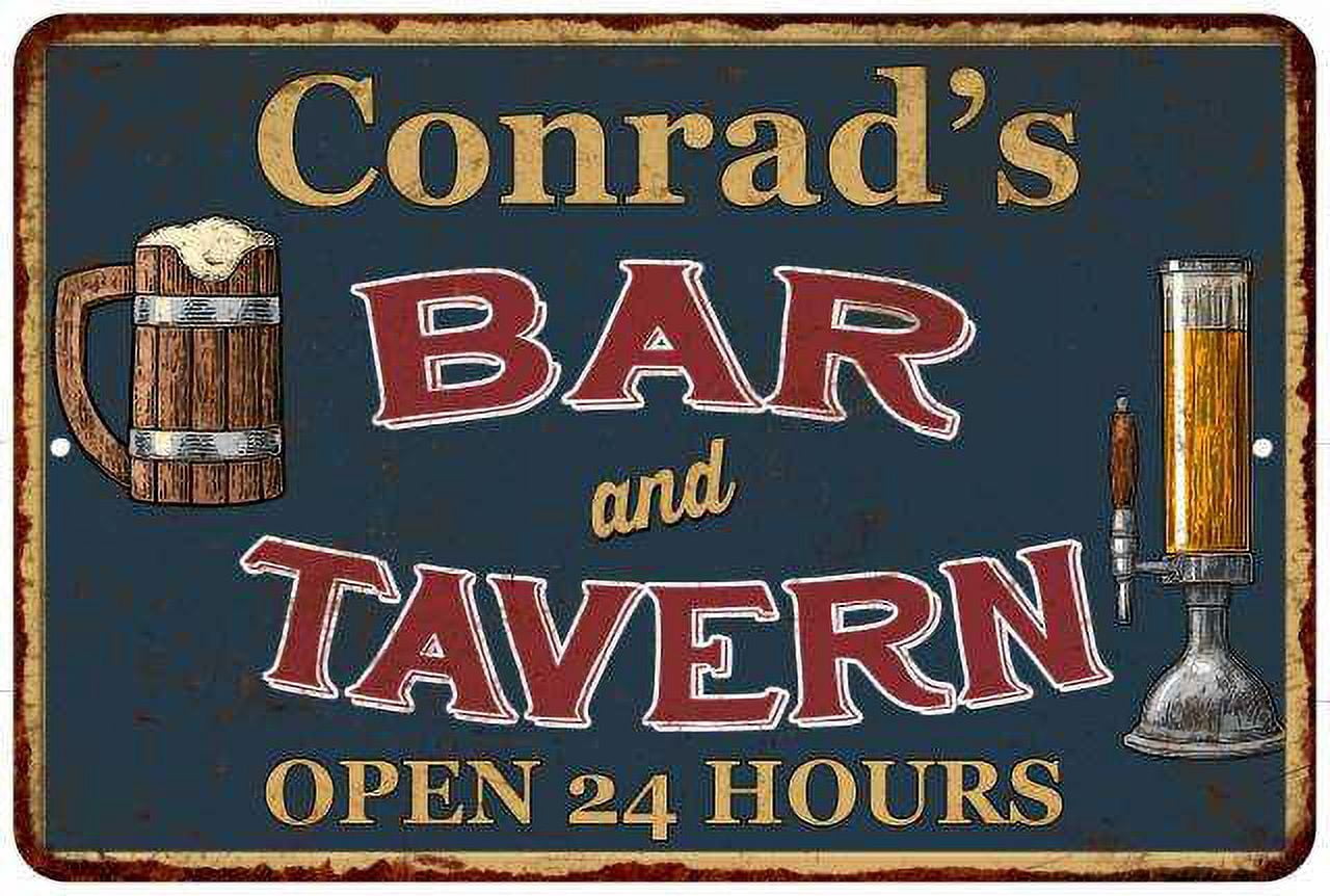 Conrad's Green Bar & Tavern Rustic Sign 16 x 24 Matte Finish Metal ...