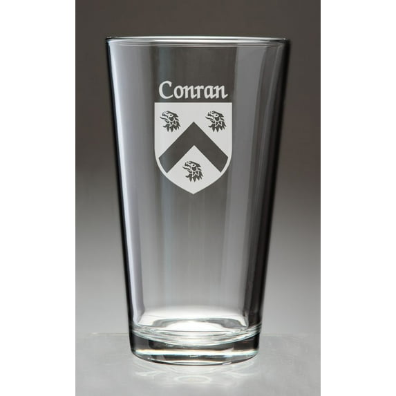 Conran Irish Coat of Arms Pint Glasses - Set of 4 (Sand Etched)