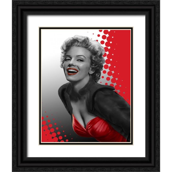 Consani, Chris 12x14 Black Ornate Wood Framed with Double Matting Museum Art Print Titled - Marilyn Red Dots
