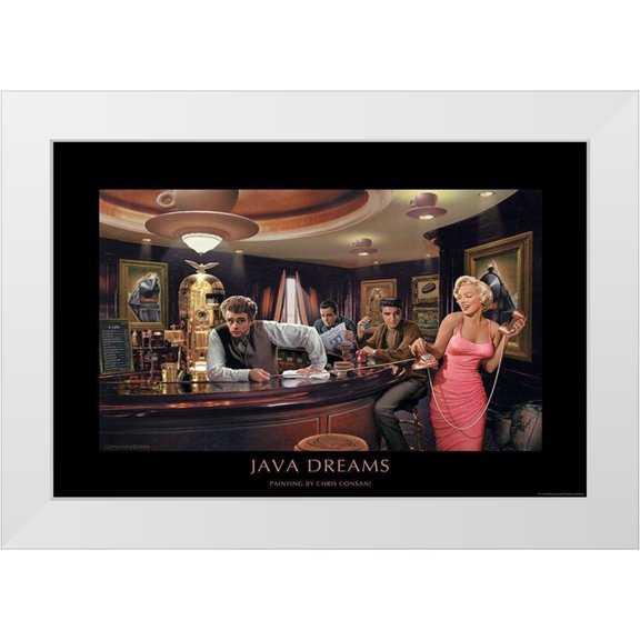Consani, Chris 14x11 White Modern Wood Framed Museum Art Print Titled - Java Dreams w Border