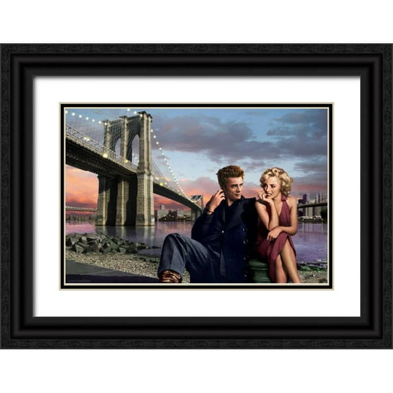 Consani, Chris 18x13 Black Ornate Wood Framed with Double Matting Museum Art Print Titled - Brooklyn Nights
