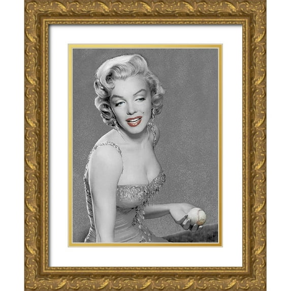 Consani, Chris 25x32 Gold Ornate Wood Framed with Double Matting Museum Art Print Titled - Marilyn Baseball