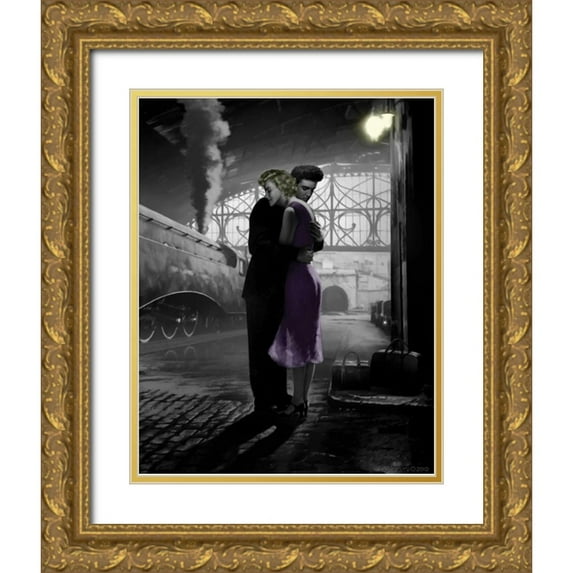 Consani, Chris 26x32 Gold Ornate Wood Framed with Double Matting Museum Art Print Titled - Loves Departure