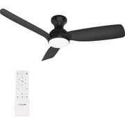 Consciot 44" 6-Speed, Reversible, Low Profile Ceiling Fan With Light, Remote, Black