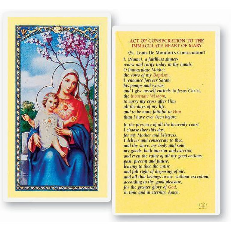 Immaculate Heart Of Mary Novena Prayer Laminated Holy Card