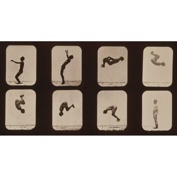 Consecutive Images Of A Man Doing A Back Somersault. From Eadweard Muybridge'S History (24 x 18)