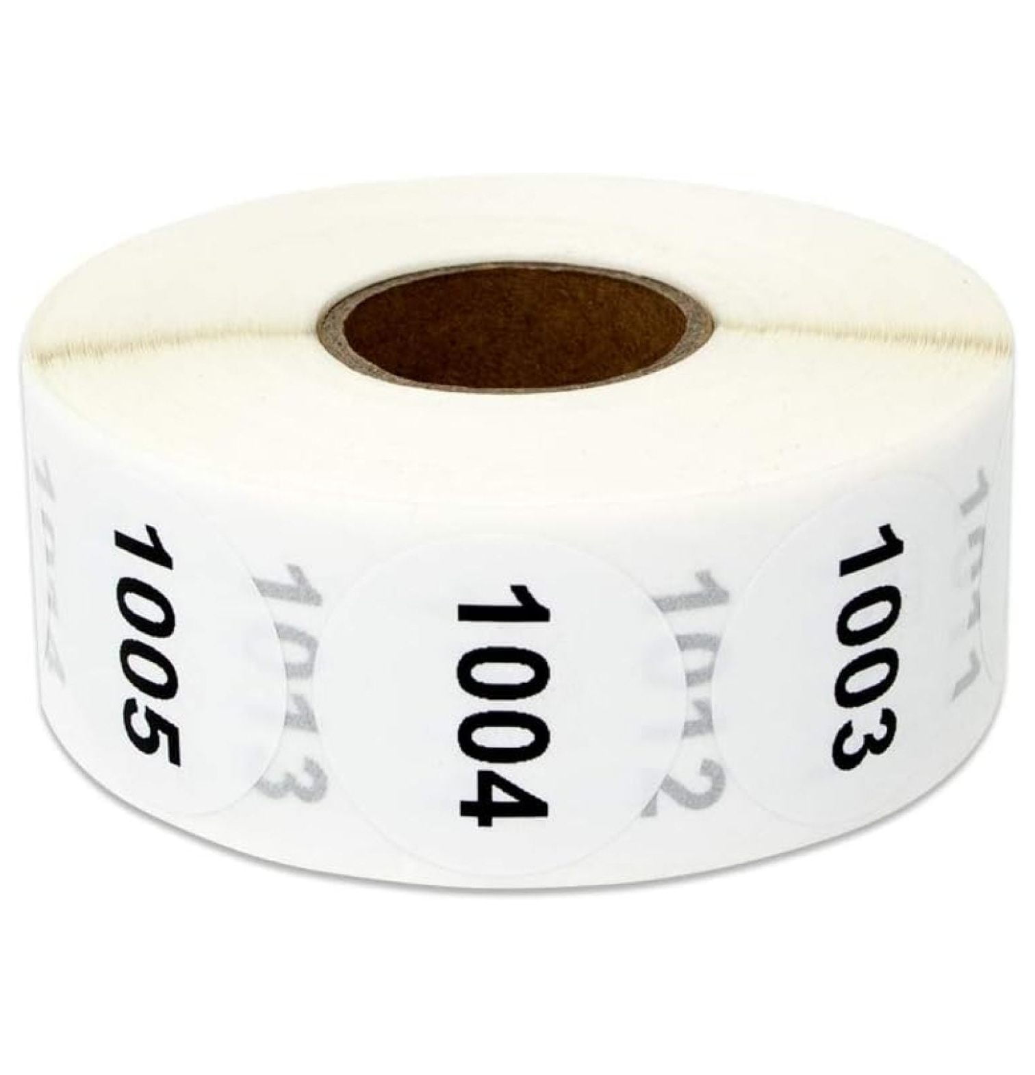 Consecutive Number Labels 1001-2000 - 1 Inch Round Stickers - Inventory & Asset Tagging - 1000 Count Roll - Durable Vinyl Waterproof Labels