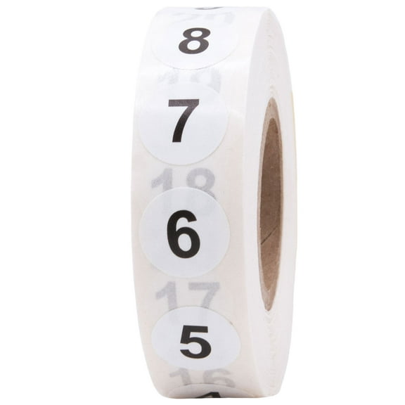 Consecutive Numbers 1-50 Labels | .5" Round | 20 Sets of 1-50 | 1000 Pack