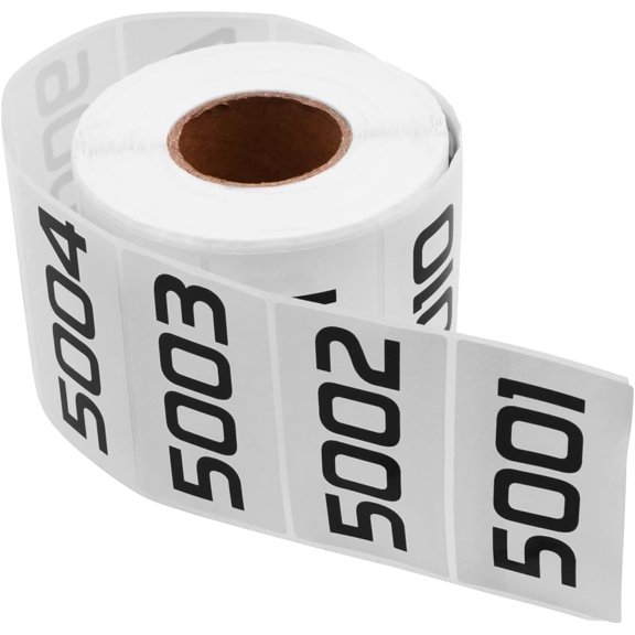 Consecutively Number Stickers, 3" x 1.5" Inventory Numbered , Self-Adhesive All-Purpose Labels for Organizing Storage Boxes Classification (5001-6000)$$Electronics Accessories