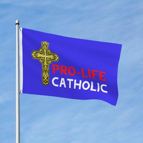 Conservative Pro Life Catholic Flag 3x5 Feet Double-Sided Outdoor Decoration