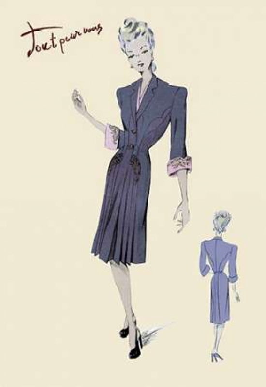 Conservative Suit Dress 1947 Canvas Art - Unknown (12 x 18)