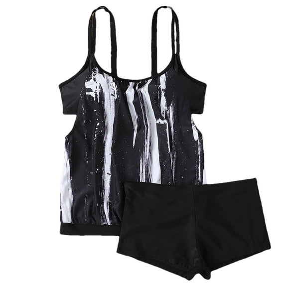 Conservative Tankini Swimsuits for Women Plus Size 2PC Summer Bathing Suit Camisole and Shorts Sexy Swimwear 2025