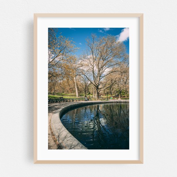Conservatory Water 04 - Manhattan New York Photography Oak Framed Wall Art Print 24 x 36 inches