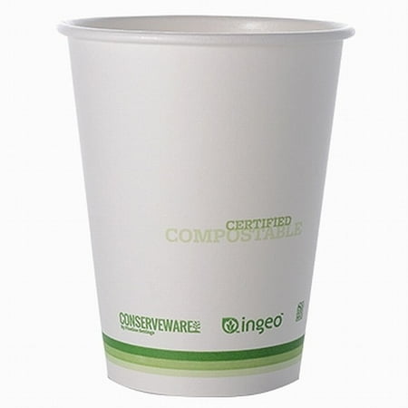 Conserveware 12 oz Compostable PLA Lined Hot Cups 50 Per Pack