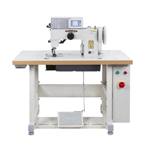 Consew 2040-DSM-E Automated Industrial Sewing Machine New-Generation 2025 Programmable Decorative Stitch System, Complete with Table & Legs