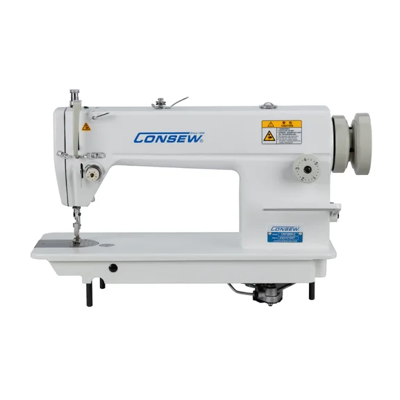 Consew 7360R-2 Industrial Straight Stitch Sewing Machine Bundle Table, Legs & Digital Servo Motor (110V), DDL-8700 Class, 5,500 SPM, Auto Lubrication, Reverse, Caster Wheels Included