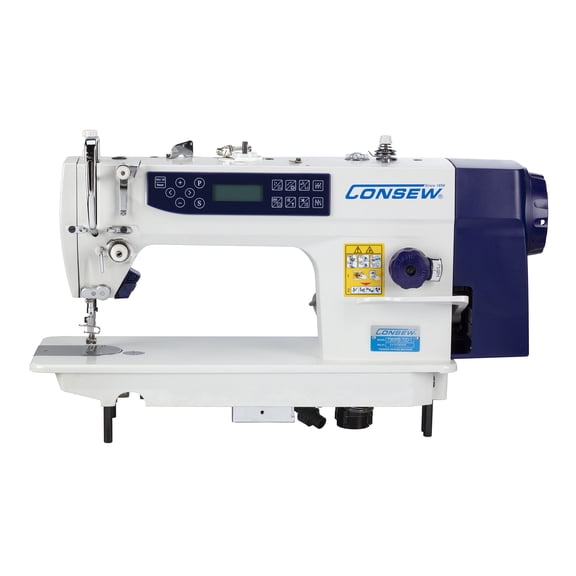 Consew 7360RB-7DD-1 Industrial Lockstitch Sewing Machine Large Bobbin, Direct Drive Built-In Motor, Full Automatic Functions, Needle Positioning, Includes KD Table & Stand