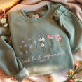 thumbnail image 1 of Consider How The Wildflowers Grow Embroidered Sweatshirt ,Luke 12:27 Shirt,Women's Bible Shirt,Motivational Faith Apparel, Prayer Gift, 1 of 4
