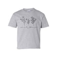 thumbnail image 1 of Consider How The Wildflowers Grow Luke 12:27 Floral Youth Kids Christian T-shirt Graphic Tee Graphic Tee-Sports Grey-large, 1 of 4