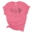 thumbnail image 1 of Consider How The Wildflowers Grow Luke 12:27 Unisex Ladies Design Christian T-shirt Graphic Tee-Pink-medium, 1 of 4